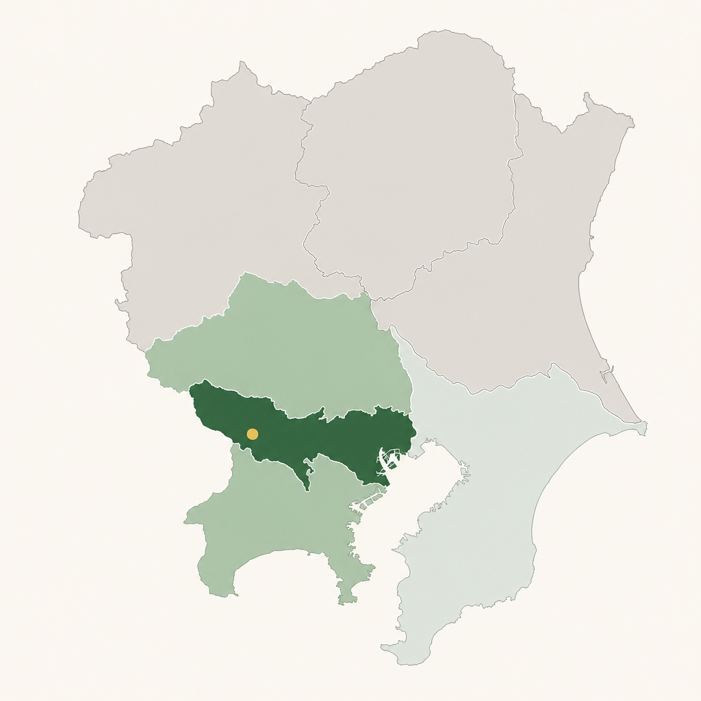 対応エリア地図（東京都全域・埼玉・神奈川・千葉一部）